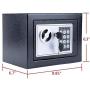 Digital Electronic Security Safe Box Fireproof Wall-Anchoring Safe Deposit Box for Money Jewelry Cash Batteries - US Stock (Black)