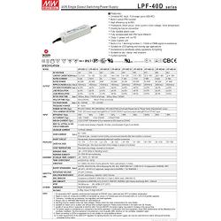 Class 2 Switching LED Driver Power Supply IP67 Encapsulated with 3 in 1 Dimming, 42VDC 960mA 40W