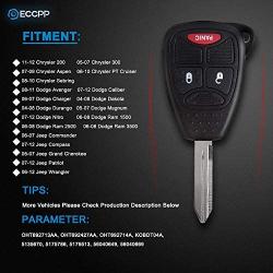 ECCPP 2X Keyless Entry Remote Fob Replacement fit for C-hrysler 200 300 Aspen Sebring/D-odge Avenger Charger Durango Magnum/J-eep Commander Compass Patriot Wrangler OHT692713AA OHT692427AA KOBDT04A