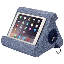 Flippy with New Storage Cubby Multi-Angle Soft Pillow Lap Stand for iPads, Tablets, eReaders, Smartphones, Books, Magazines (Blue are You)