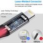 iCrius iPhone Charger Cable, [MFi Certified] 6ft LED Light Up Visible Flowing Lightning Charger Charging Cord Compatible with iPhone11 Plus/XS/XR/X /8 Plus / 8/7 Plus / 7, iPod Touch More-Red