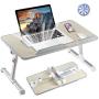 8AMTECH Laptop Stand for Bed, Portable Laptop Table with Foldable Legs Notebook Computer Desk for Laptop Reading and Writing Lap Tray for Eating in Bed Sofa Couch Floor (Wood, Medium)