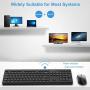 Wireless Keyboard and Mouse Combo, WisFox 2.4G Full-Size Wireless Keyboard Mouse Combo, USB Keyboard Silent Ergonomic Mouse and Keyboard for PC Laptop Desktop Windows (Black)
