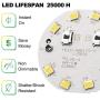E17 Led Bulb, A15 Ceiling Fan Light Bulbs, 6W(60 Watt Equivalent), Daylight White 5000K Intermediate Base, 600 Lumens, Not Dimmable, 6 Pack