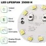 E17 Led Bulb, A15 Ceiling Fan Light Bulbs, 6W(60 Watt Equivalent), Daylight White 5000K Intermediate Base, 600 Lumens, Not Dimmable, 6 Pack