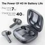 Wireless Earbuds, Upgraded Boltune Bluetooth V5.2 in-Ear Stereo Wireless Headphones USB-C Quick Charge Bluetooth Earbuds IPX8 40Hours Play Time-Grey