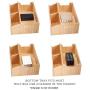 Bamboo Charging Station Organizer with Extension Extra Storage for Smartphones, Tablets, iPhone iPad, Samsung Devices Macbooks Laptops remotes & More