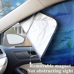 ZATOOTO Car Side Window Sun Shades - Front Rear 4 pcs Magnetic Privacy SunShades Ocean Underwater World Pattern Design SUV Windshield Cool Curtain for Baby Kids