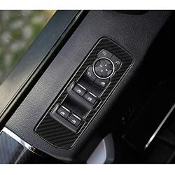 LANZMYAN Window Lift Control Panel Sticker Carbon Fiber Door Window Lock Switch Trim Cover Interior Accessories for Ford F150 2015 2016 2017 2018 2019 2020 Black 4PCS