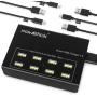 USB Charger Station, Powstick Desktop USB Charging Hub 8 Ports 60W 12A with Mixed Cables Multi Port Charging Block for iPhone 11 Pro Max XS XR 8 Plus, iPad Pro Air Mini, Galaxy S9 Edge Tablet & More