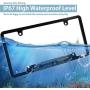 License Plate Frame Backup Camera Night Vision Car Rear View Camera 170° Viewing Angle Waterproof High Sensitive Universal 7 Bright LED Reversing Car Camera Upgrade Version