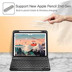 Fintie Keyboard Case for iPad Pro 11'' 2020 (2nd Generation), iPad Pro 11 Inch 2018 - Soft TPU Back Stand Cover with Pencil Holder, Magnetically Detachable Wireless Bluetooth Keyboard, Black