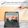 Fintie Keyboard Case for iPad Pro 11'' 2020 (2nd Generation), iPad Pro 11 Inch 2018 - Soft TPU Back Stand Cover with Pencil Holder, Magnetically Detachable Wireless Bluetooth Keyboard, Black