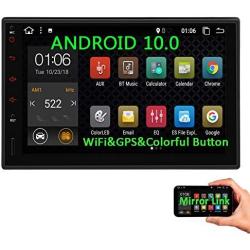 Double Din Android 10.0 Car Stereo 7 Inch Car Radio with Screen 2 Din Car GPS Navigation Head Unit Car Video Player in Dash Autoradio Support Bluetooth USB SD AV Out WiFi 4G Screen Mirroring