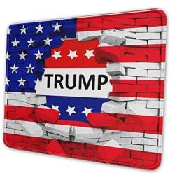 American USA Trump Flag Mouse Pad with Stitched Edge, Premium-Textured Gaming Mouse Mat, Non-Slip Rubber Base Mousepad for Laptop, Computer & PC, 10.2x8.3x0.12 inch