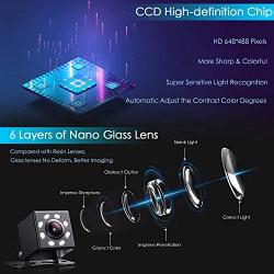 Rear View Camera, 12V 8 LED Backup Camera Night Vision Waterproof 150° View Angle, HD Reversing Camera with Parking Guidelines Mirror Image, Universal for 12V Car/Minitruck/RV/SUV/Minivan/Camper