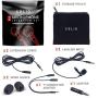 SoLID (TM) Lavalier Lapel Microphone 2 Pack Complete Set Omnidirectional Mic for Desktop PC Computer, Mac, Smartphone, iPhone, GoPro, DSLR, Camcorder for Podcast, YouTube, Vlogging, and DJs