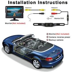 Car Rear View Backup Camera - 9 LEDs License Plate Rearview Camera,Vehicle Waterproof Reversing Camera,120° View Angle Auto Backing Camera for Trucks/SUV/RV/Pickup/Vans
