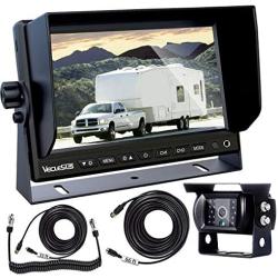 Backup Camera for Trailer, VECLESUS VMST Trailer Backup Camera Kit, 7” Wide Screen, Night Vision, Waterproof, 33ft+ 66ft Extension Cord + Detachable Trailer Connector Kit for Truck RV Camper Trailer
