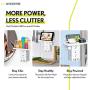 Socket Shelf Wall Outlet Power Charger and Surge Protector with 8 AC Outlets and 3 USB Ports, Electrical Outlet Extender with Shelf Holder for iPhone/Android/Gaming/Appliances - White
