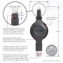 EDG - Apple MFI Certified Retractable Lightning Cable | Charge and Sync Lightning to USB - 3.5 Feet