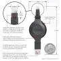 EDG - Apple MFI Certified Retractable Lightning Cable | Charge and Sync Lightning to USB - 3.5 Feet