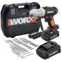 WORX WX176L.1 Switchdriver 2-in-1 Cordless Drill and Driver with Rotating Dual Chucks and 2-Speed Motor with Precise Electronic Torque Control Kit (67 Piece)