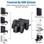 PS4 Controller Charger, BEBONCOOL PS4 Wireless Charger Dual USB Fast Charging for Sony Playstation 4/PS4/ Pro /PS4 Slim Controller, Charging Station with LED Indicator for DualShock 4, Black