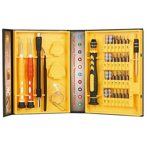 MEKBOK 38 in 1 Precision Screwdriver Tool Kit Compact Repair Maintenance Opening Pry Set with Tweezers Triangle Paddle for iPhone iPad Computer Laptop Watches Camera Big