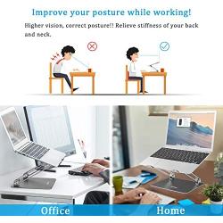 Boyata Laptop Stand, Adjustable Ergonomic Laptop Holder, Aluminium Alloy Notebook Stand Compatible for MacBook Pro/Air, Dell XPS, Lenovo, Samsung Laptops Up to 17 inches-Space Gray