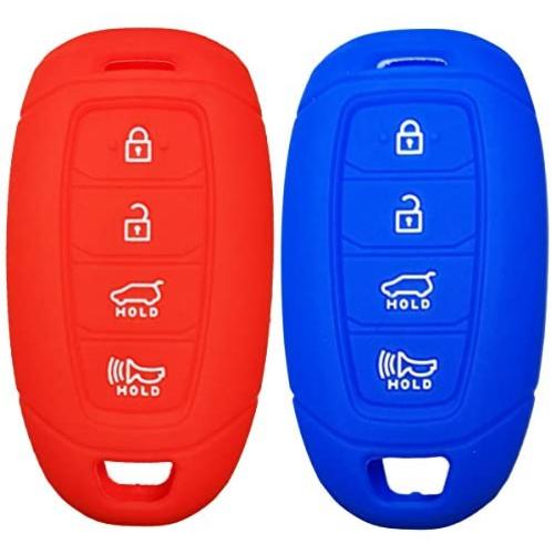 2Pcs Coolbestda 4buttons Key Fob Cover Skin Remote Case Keyless Entry Wallet Shell for Hyundai Kona Azera Grandeur IG Red Blue 2Pcs Coolbestda 4buttons Key Fob Cover Skin Remote Case Keyless Entry Wallet Shell for Hyundai Kona Azera Grandeur IG Red Blue