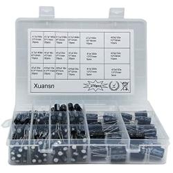 Capacitor 4.7uF 47uF 470uF 10V 16V 25V 50V 63V 100V 160V 200V 250V 400V 450V Electrolytic Capacitors Kit 18Value 270Pcs for Repair Household Appliances Communication Equipment Electronic Toy