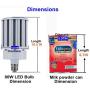 80W LED Corn Light Bulb Medium Base E26 & Mogul Base E39 LED Bulbs, 10000 Lumens (400W-600W Equivalent), 5000K Daylight Metal Halide Replacement for Outdoor Indoor Area Lighting HID/CFL/HPS