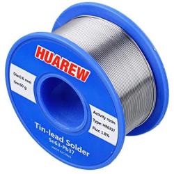 HUAREW HR6337 Sn 63-Pb 37 electric solder tin lead wire with rosin core (0.6 mm, 60 g)