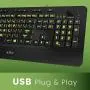 Azio Vision Backlit Computer Keyboard - Wired USB Keyboard with LARGE PRINT keys and 5 Interchangeable Backlight Colors (KB506)
