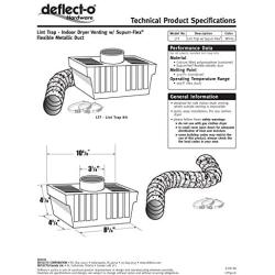 Deflecto Dryer Lint Trap Kit, Indoor Venting with Supurr-Flex Flexible Metallic Duct, Includes Clamps (LTF)