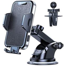 VICSEED [2021 Military-Grade Doesnt Melt & Stuck] Cell Phone Holder for Car Phone Holder Mount Strong Suction Phone Car Holder Dashboard Windshield Car Vent Phone Mount Fit for All Mobile Phones