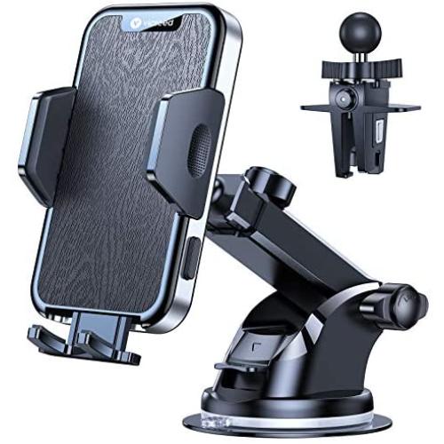 VICSEED [2021 Military-Grade Doesnt Melt & Stuck] Cell Phone Holder for Car Phone Holder Mount Strong Suction Phone Car Holder Dashboard Windshield Car Vent Phone Mount Fit for All Mobile Phones