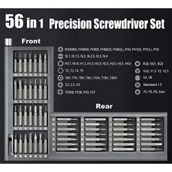 EZARC Precision Screwdriver Set, 57 in 1 Magnetic Driver Bit, Pocket Screwdriver Tool with Aluminum Case Repair Kit for Electronics, Smartphone, Watch, Tablet, PC, MacBook