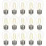 15 Pack-LED S14 Replacement Bulbs, LED Filament Bulb, 2W(20W Equivalent), Fits for Outdoor String Lights/Patio Lights, Warm 2700K, Dimmable, E26 Standard Screw Base, Clear Glass (2W-15 Pack)