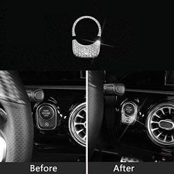 Pursuestar Bling Bling Crystal Button Start Ignition Control Switch Cover Car Interior Trim Sticker Decals for Mercedes Benz 2019 2020 A B Class 2020 GLB GLA CLA
