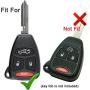 Coolbestda 2Pcs Key Fob Remote Case Keyless Entry Skin Protector Jacket for Chrysler 200 300 PT Cruiser Dodge Charger Magnum Durango Jeep Grand Cherokee Commander Liberty OHT692427AA OHT692427AA