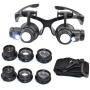 10X 15X 20X 25X LED Magnifier Illuminated Double Eye Glass Jeweler Loupe Repair Magnifying
