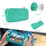 CoBak Carrying Case for Nintendo Switch Lite - with 1 Screen Protector and 1 Grip Case, Ultra Slim Premium EVA Travel Pouch Protective Cover, 8 Game Cartridges, Green
