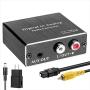 Digital-to-Analog Audio Converter 192Khz, ROOFULL DAC Digital Coaxial and Optical (Toslink) to Analog 3.5mm AUX and RCA (L/R) Stereo Audio Adapter with Fiber and Coax Cable