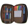 LIHIT LAB Zipper Pen Case, 7.9 × 2 × 4.7 Inches, Black Camo (A7551-134)