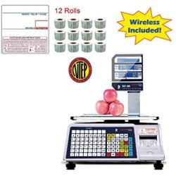 VisionTechShop DLP-300 Label Printing Scale Pole Display, 30/60lbs Capacity, 0.01/0.02lbs, NTEP Legal for Trade with a Free 1 case CAS LST-8040 UPC/Safe Handling Label, 58 x 60 mm