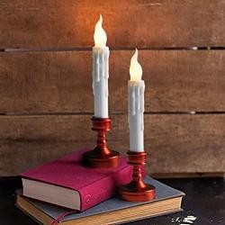LED Taper Candles, Flameless Battery Operated Candle, Realistic Flickering Dripping Electric Taper Candles, Warm White Bulb, Pack of 6
