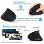 Ergonomic Mouse, LEKVEY Vertical Wireless Mouse - Rechargeable 2.4GHz Optical Vertical Mice : 3 Adjustable DPI 800/1200/1600 Levels 6 Buttons, for Laptop, PC, Computer, Desktop, Notebook etc, Black