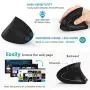 Ergonomic Mouse, LEKVEY Vertical Wireless Mouse - Rechargeable 2.4GHz Optical Vertical Mice : 3 Adjustable DPI 800/1200/1600 Levels 6 Buttons, for Laptop, PC, Computer, Desktop, Notebook etc, Black